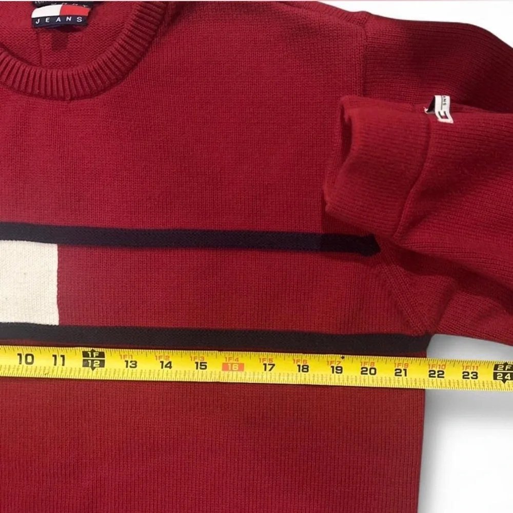 Vintage Tommy Hilfiger Made in Japan Red Crewneck Sweater Size Men’s Large